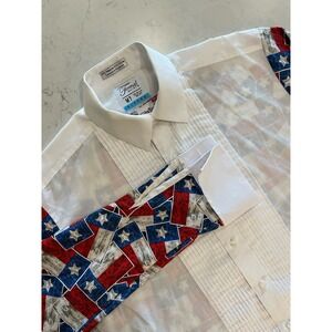 Tacky Tux Shirt Mens 15-15 1/2" Neck 34/35 Sleeve Button Up Texas Flag Lone Star